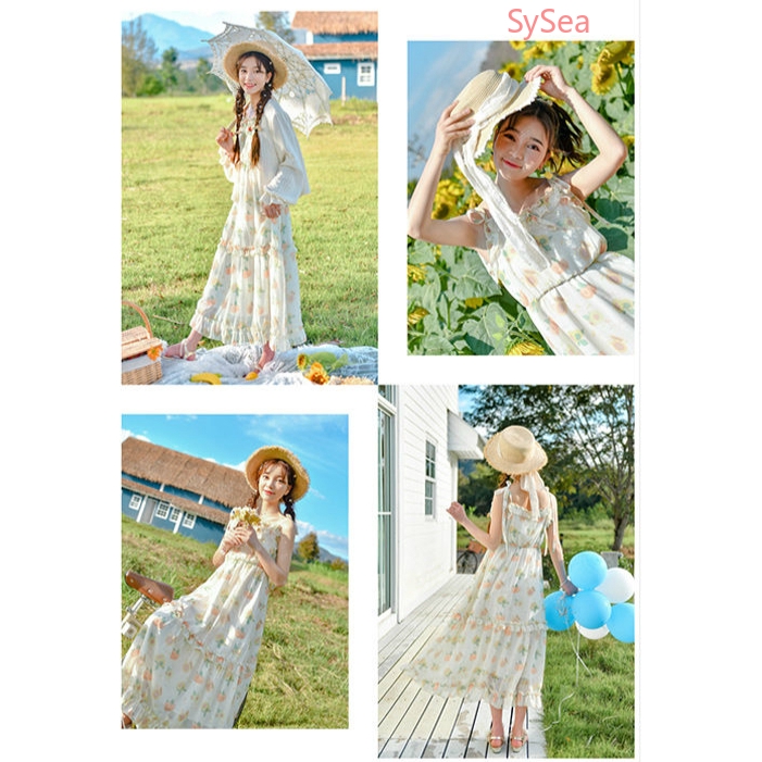 Đầm Hai Dây Dáng Dài Màu Vàng Sáng Thời Trang Đi Biển Dành Cho Nữ