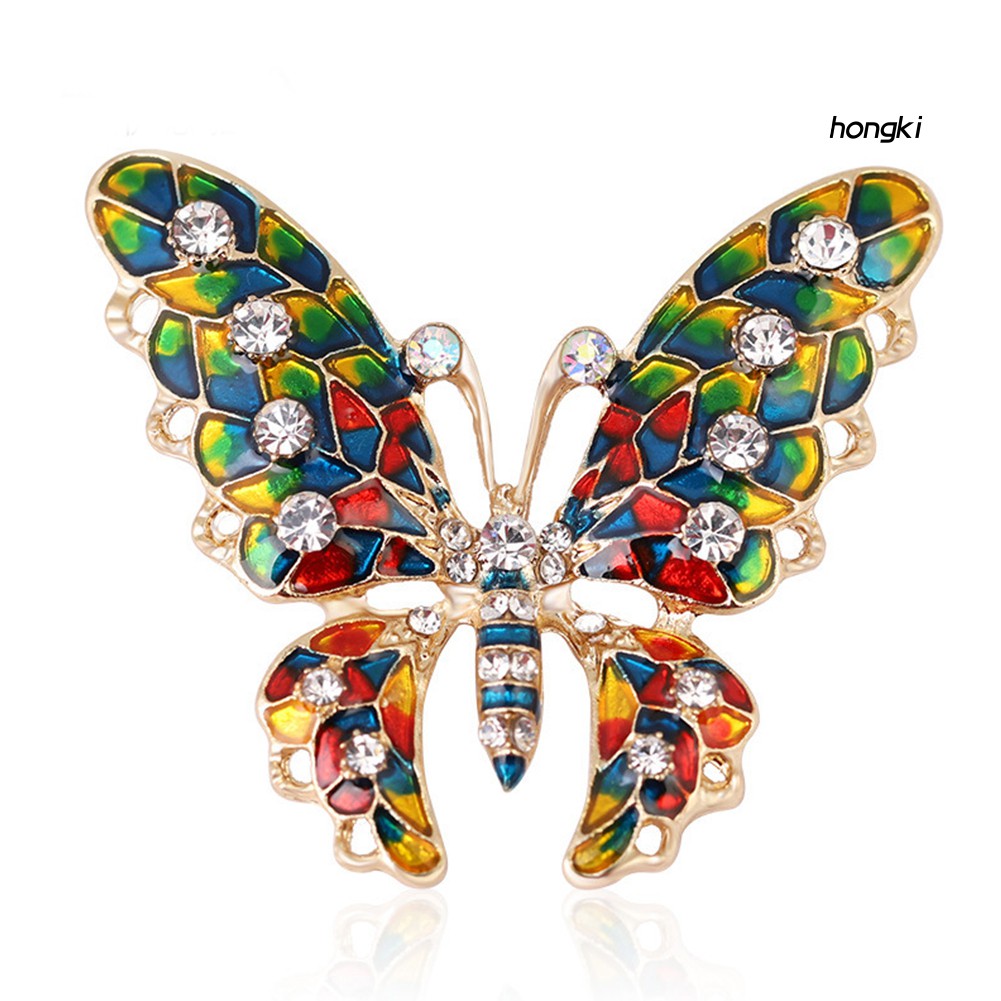 BUTTERFLY Ghim Cài Áo Hình Bươm Bướm Đính Đá Nhân Tạo Thời Trang Cho Nữ
