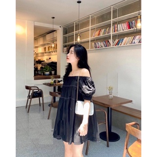 váy trễ vai chỉ nổi dáng bbd