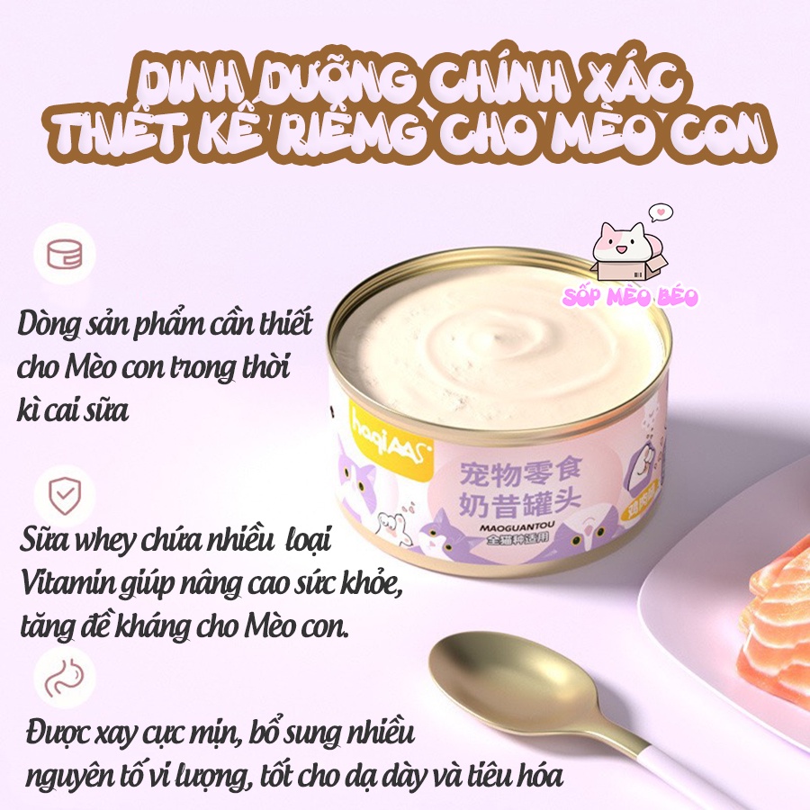 Sữa lắc HaQi lon 80gram vị Gà,Cá biển cho Mèo mọi lứa tuổi bổ sung Kẽm,Mangan,Kali,Taurine
