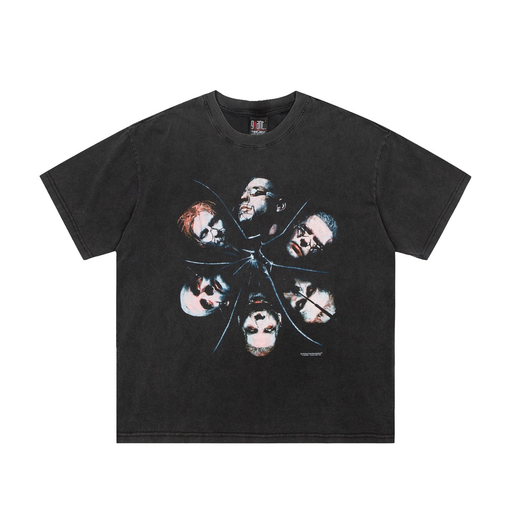 RAMMSTEIN German chariot retro old character head print short-sleeved high street loose casual couple with the same T-shirt