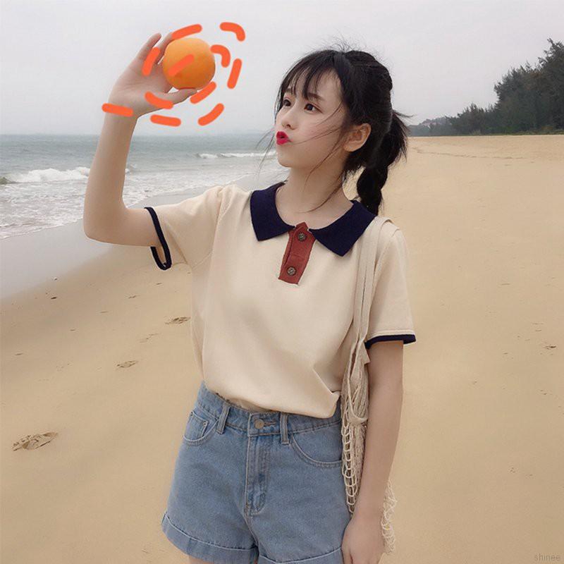 Áo thun tay ngắn cổ polo thời trang cho nữ | BigBuy360 - bigbuy360.vn
