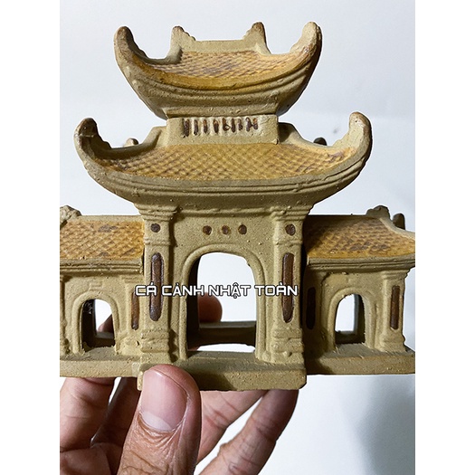 CỔNG TAM QUAN GỐM SỨ TRANG TRÍ BỂ CÁ, TIỂU CẢNH, NON BỘ DÀI 13CM CAO 12CM