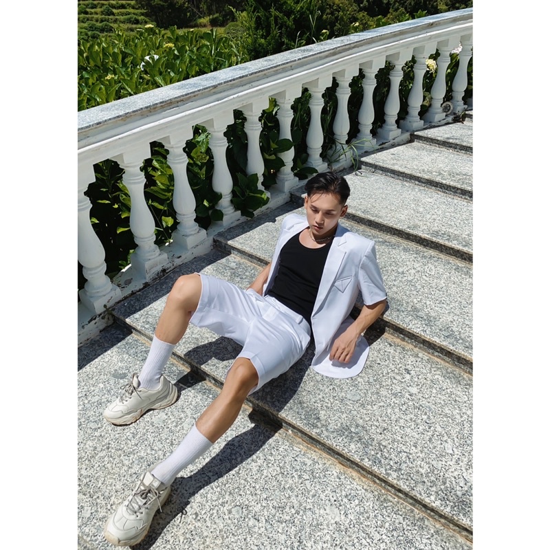 SET VEST NAM TRẮNG TAY NGẮN