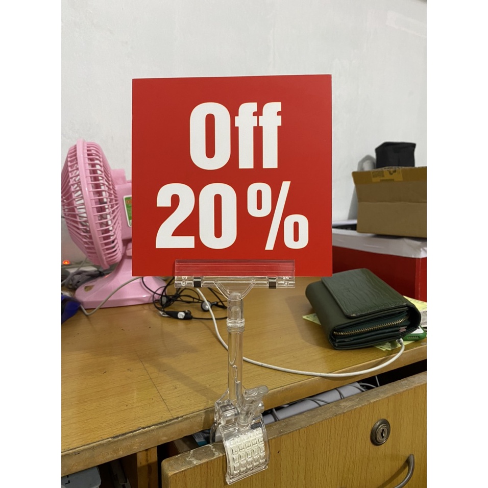 Kẹp quảng cáo, giấy sale, bảng giảm giá, ghi CTKM của shop thời trang, cửa hàng siêu thị,