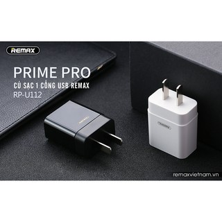 CỦ SẠC REMAX RP-U112 ✓ 1 CỔNG USB - Hỗ Trợ Sạc iPhone/Android 5V/1A ✓ IC ỔN ĐỊNH ĐIỆN ÁP ✓ CHÍNH HÃNG