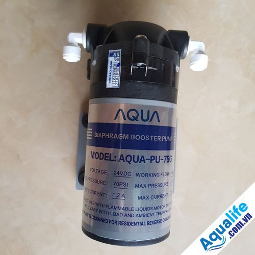 Máy bơm lọc nước RO Aqua 24V có thể dùng phun sương tối đa 20 béc