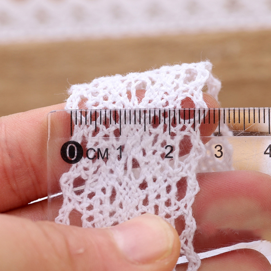 Cuộn Dây Ruy Băng Vải Ren Cotton Màu Trắng Dài 2M 2.8cm Dùng Trang Trí Tiệc Cưới / Sinh Nhật / Nội Thất
