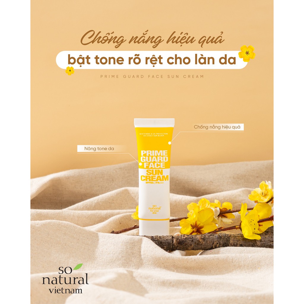 Kem Chống Nắng Kiềm Dầu Giữ Ẩm Dưỡng Trắng Da Và Che Khuyết Điểm Prime Guard Face Sun Cream SPF50+/PA  Nhập Hàn Quốc