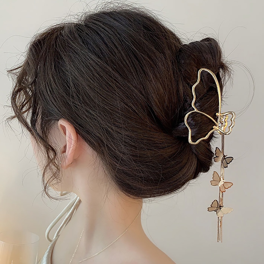 Kẹp tóc hình bướm phối tua rua phong cách vintage thời trang cho nữ