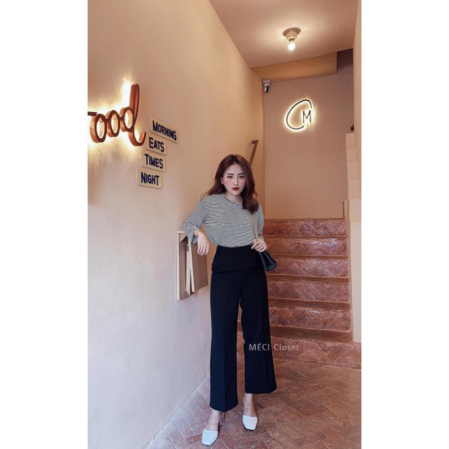 Quần Culottes Khóa Hông, Quần suông ống rộng cạp cao, ĐEN | TRẮNG | HOT | BigBuy360 - bigbuy360.vn