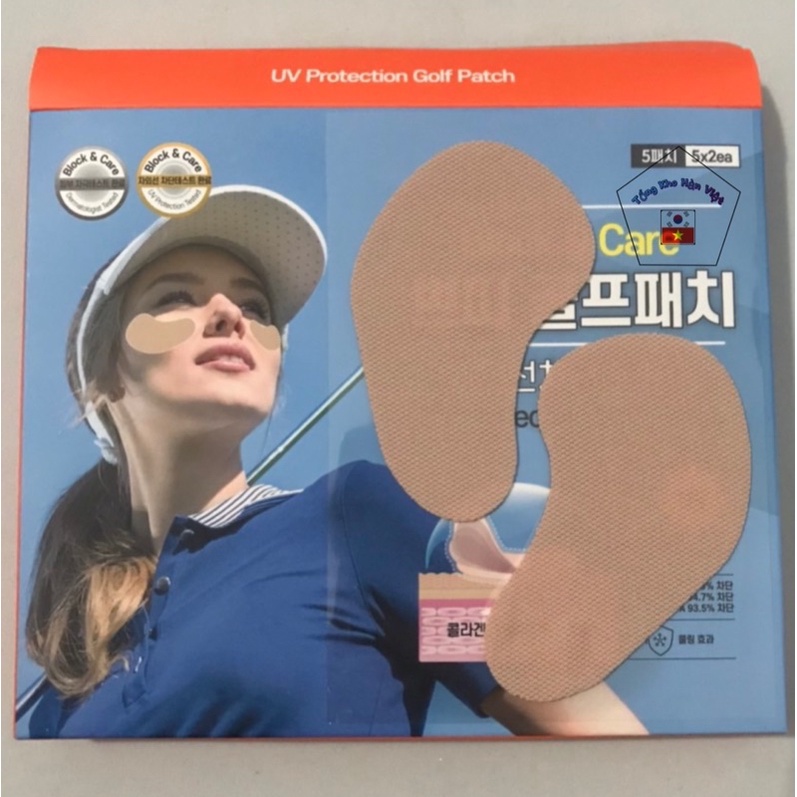 Miếng dán gò má ngọc trai golf chống tia UV Hàn Quốc
