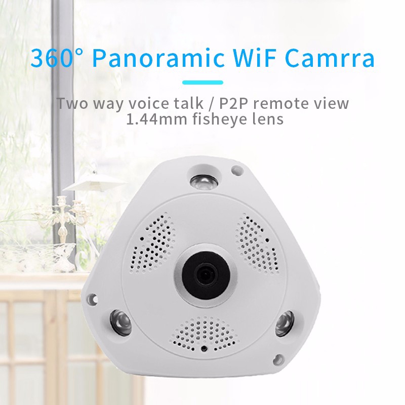 Camera mắt cá HD 960P CCTV 3MP VR kết nối wifi thông minh góc nhìn 360 độ
