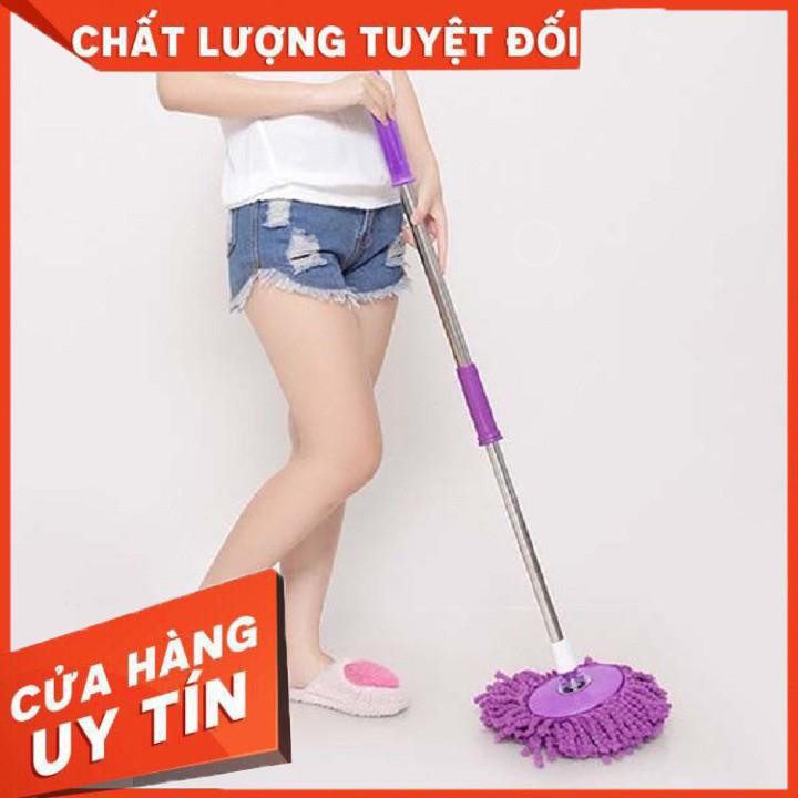 Bộ cán chổi lau nhà kèm bông lau xoay 360 tiện dụng, Bộ lau nhà san hô siêu sạch