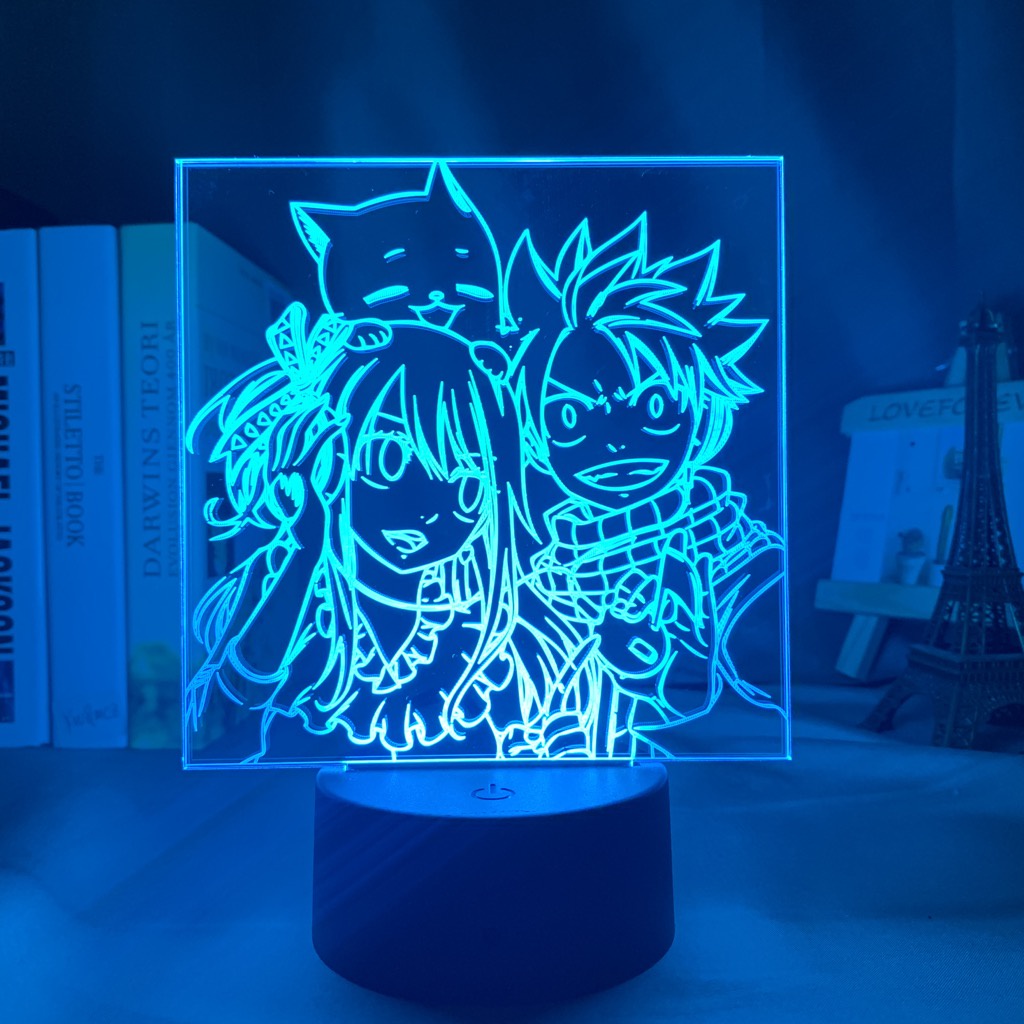 Đèn Ngủ Led Cảm Ứng 3d Hình Anime Fairy Tail Natsu Dragneel Và Erza Scarlet Hug Dùng Trang Trí Phòng Trẻ Em
