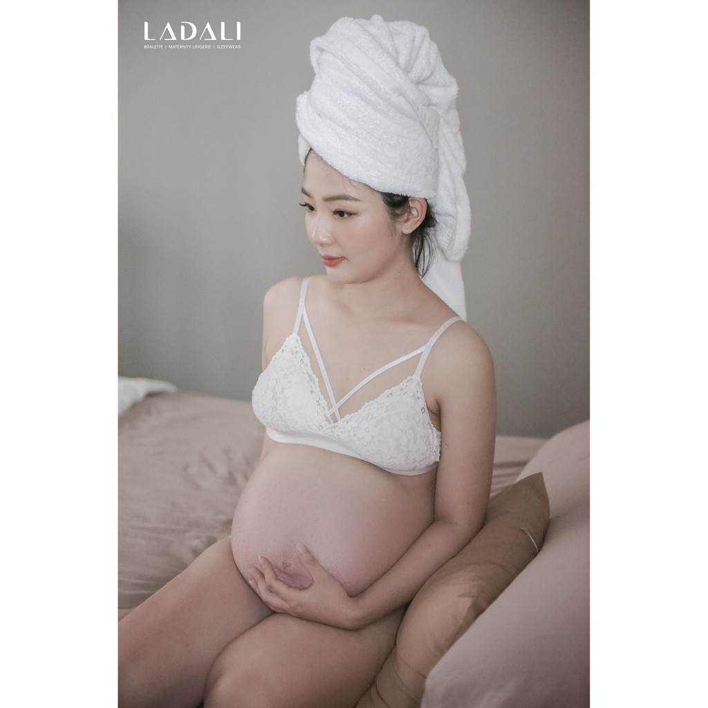 Áo ngực bầu cao cấp Ladali, áo lót bigsize có đệm mút chống chảy xệ B18 - Trắng