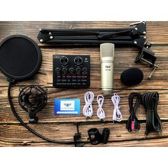 Combo Mic AT100 Kèm Soundcard Kx109 Pro