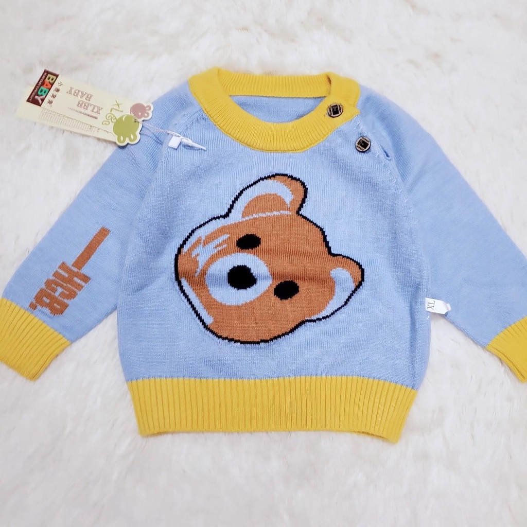 347 Áo len dài cài vai hàng quảng châu loại đẹp mịn mềm cho bé (6-11,5kg)