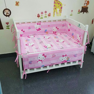 Combo trọn bộ nệm, quây ,ga và màn cho Cũi bé