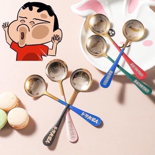 Thìa doraemon inox 304 mạ vàng nhiều màu sắc lựa chọn