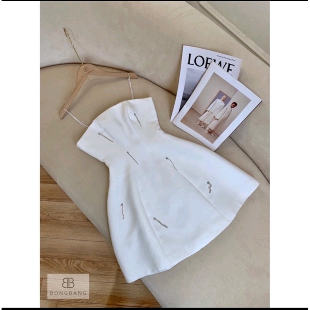 (Free Ship) ĐẦM TAFTA NƠ ĐÍNH ĐÁ DỰ TIỆC ĐI CHƠI SIÊU SANG CHẢNH HÀNG THIẾT KẾ XINH LUNG LINH PU HHp Fashion