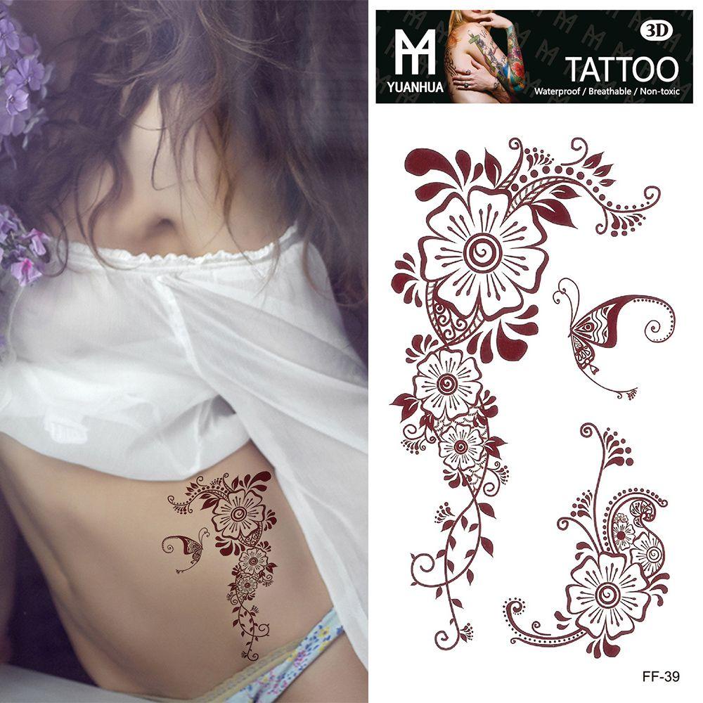 Hình Xăm Dán Tạm Thời Họa Tiết Hoa Sen / Mandala Lãng Mạn Thời Trang Cho Nữ