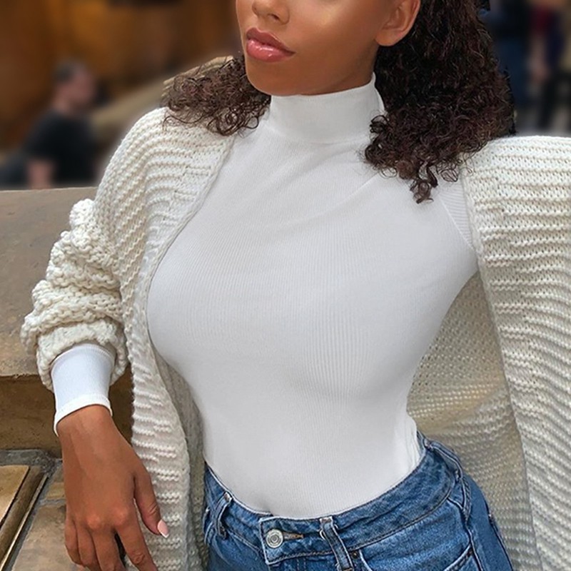 Bodysuit Tay Dài Cổ Lọ Thiết Kế Ôm Sát Tôn Dáng | BigBuy360 - bigbuy360.vn