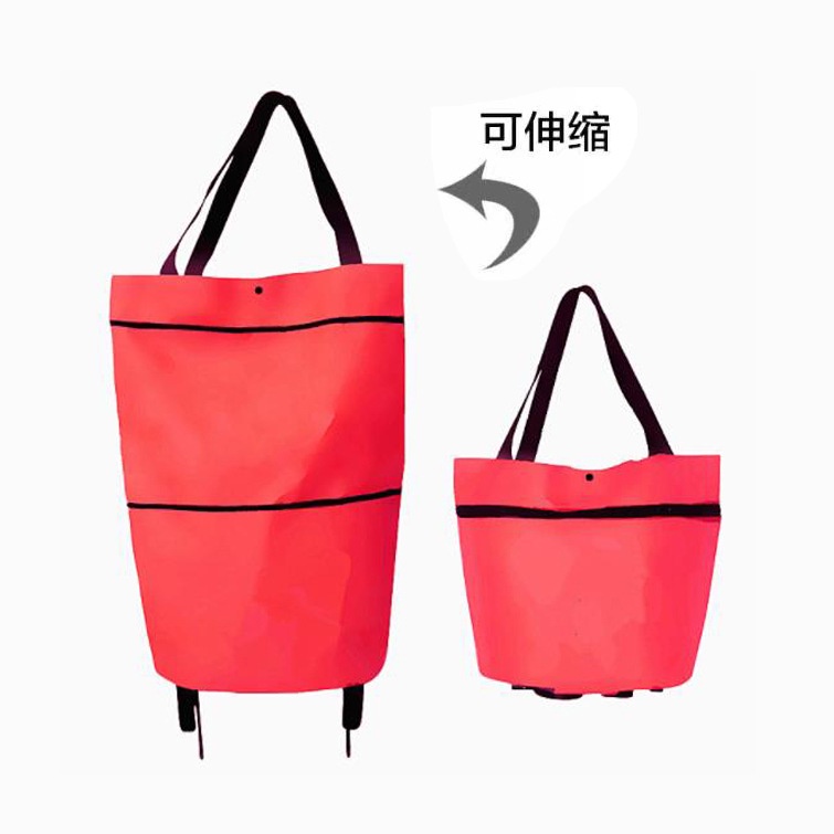 Túi Mua Sắm TAILI Có Bánh Xe Đẩy Mua Sắm Màu Trơn Bằng Vải Oxford Gấp Gọn Linh Hoạt