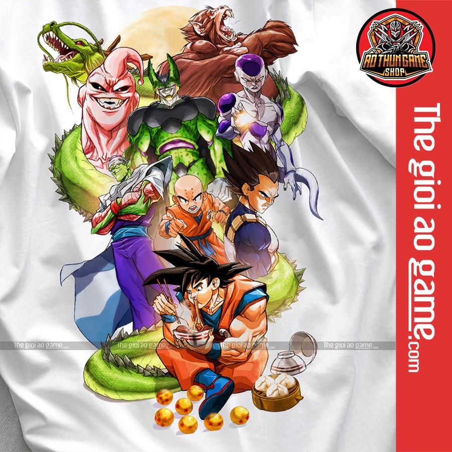 Áo dragon ball Goku nam nữ Áo thun Goku dragon ball  trắng đen form rộng unisex cotton co giãn thoáng mát T06