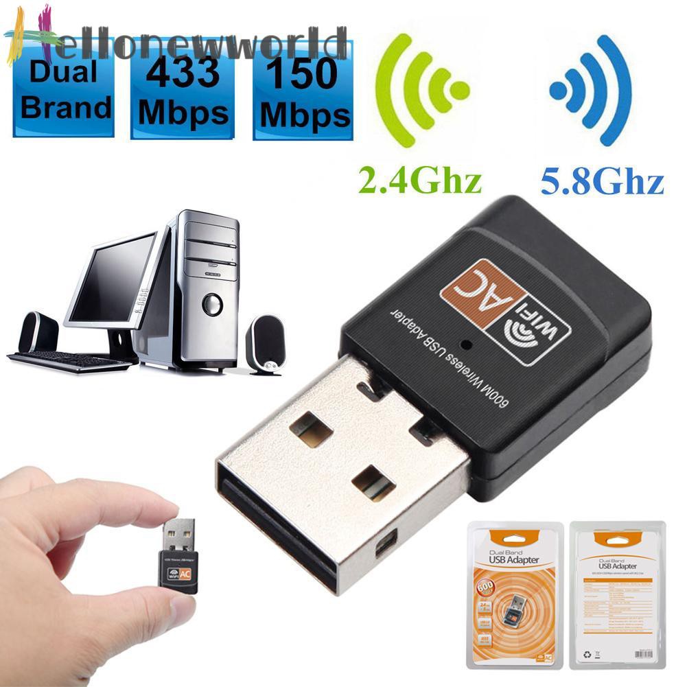 Usb Wifi Không Dây 600mbps 2.4g / 5g Hz 802.11ac