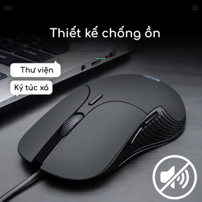 Chuột máy tính có dây MD Inphic PB1B, chuột gaming 4800DPI, 6 nút, thiết kế chống ồn, dùng cho PC Laptop