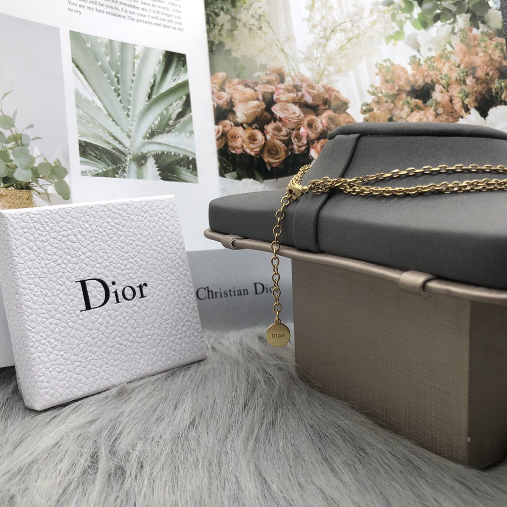 DIOR vòng cổ Kim Loại Mặt Hình Chữ Cái Thời Trang Cho Nữ