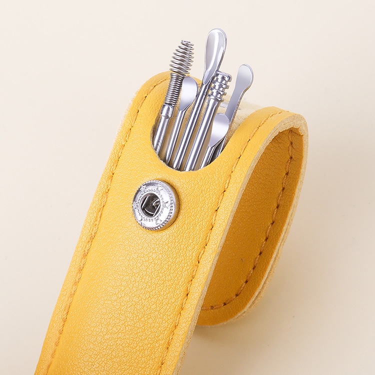 C47 Dụng cụ lấy ráy tai 6 món bằng thép không rỉ- bộ ngoáy tai chuyên dụng inox