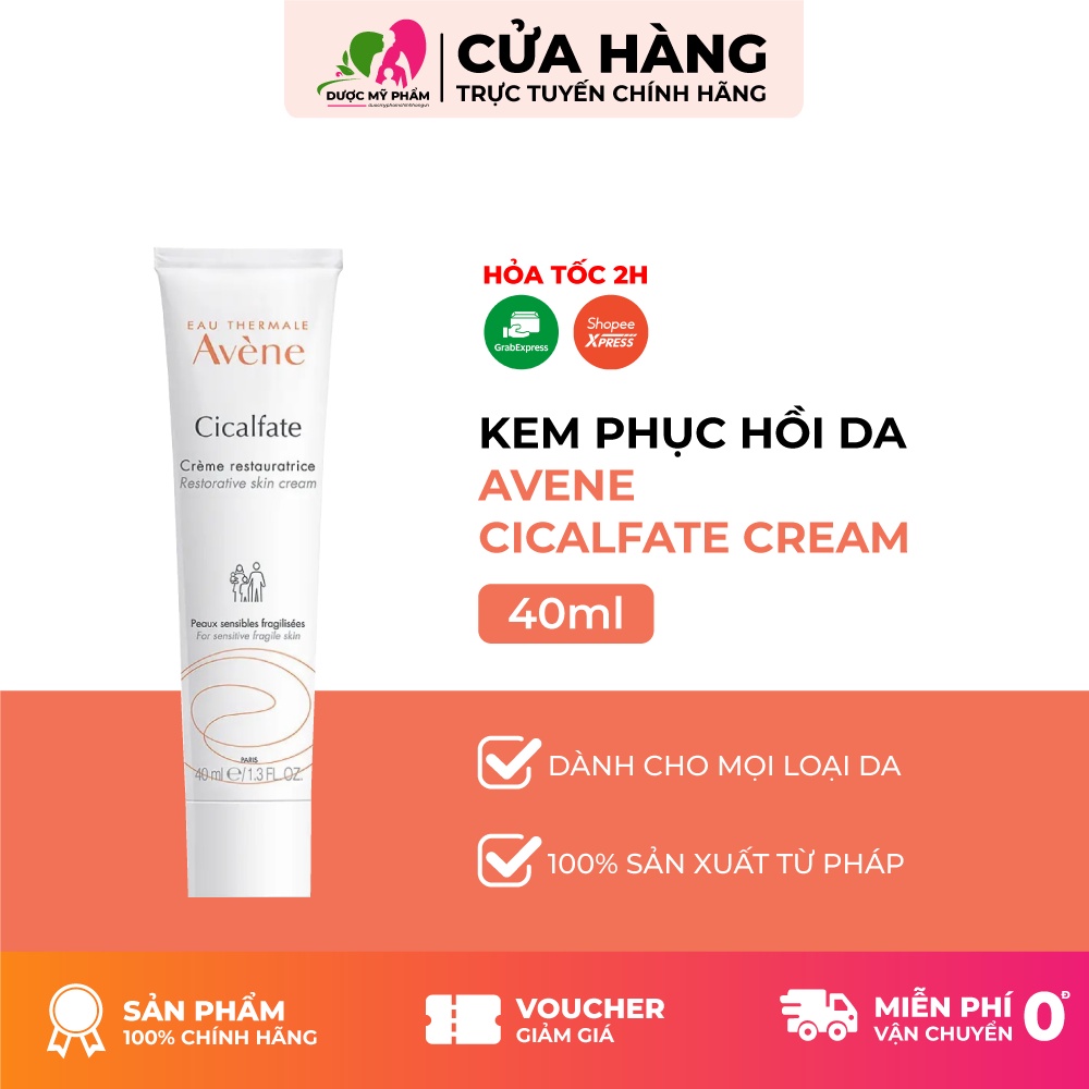 Kem Phục Hồi làm lành sẹo và cấp ẩm cho da Avene Cicalfate+ Repairing Cream 40ml [Chính Hãng]