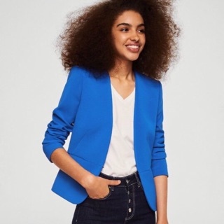 Blazer mango màu xanh coban
