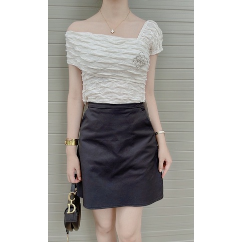 Áo xốp sóng lệch vai