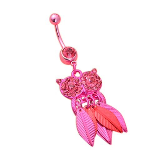 Khuyên rốn hình cú mèo đính đá thời trang cho nữ