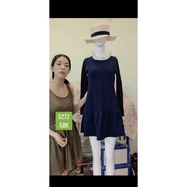 Đầm nữ sinh phối cổ sơmi size S-M. S272