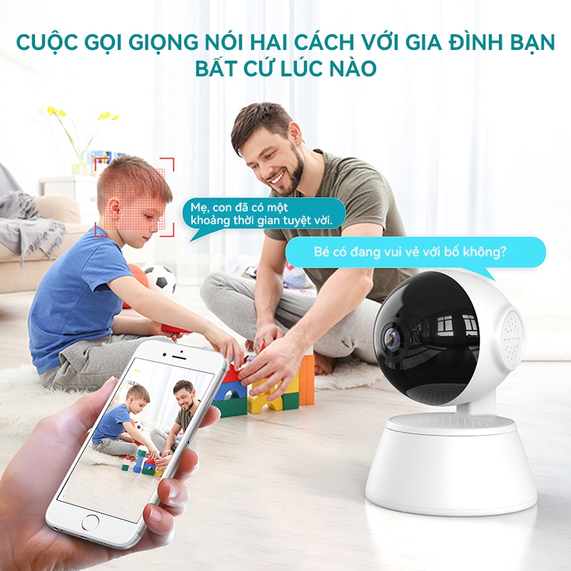Camera an ninh thông minh V380 Q6 Pro 2MP CCTV nối wifi có tầm nhìn ban đêm chuyên dụng