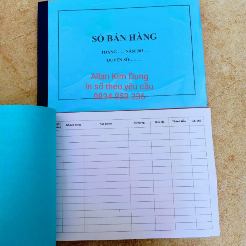 Sổ Bán Hàng khổ a4 bìa có bóng kính