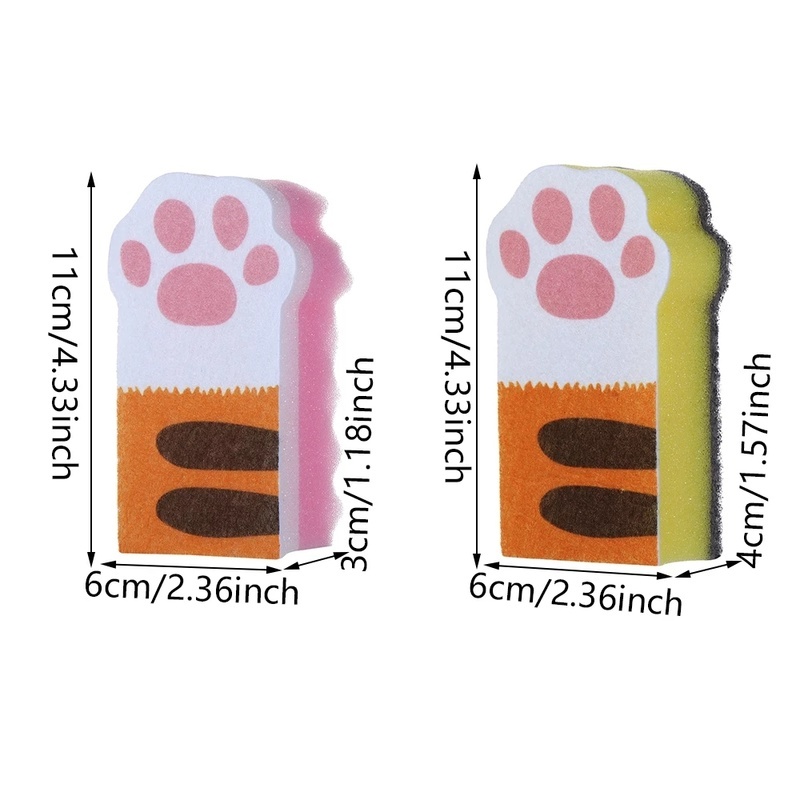 Set 3 Miếng Bọt Biển Rửa Chén Hình Chân Mèo