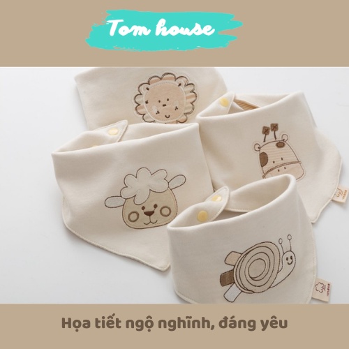 Khăn Yếm Tam Giác Cotton Organic An Toàn Cho Bé