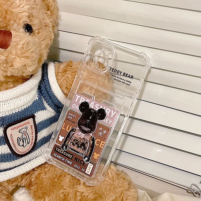 Ốp Điện Thoại Silicon TPU Mềm Trong Suốt Chống Sốc Có Ngăn Đựng Thẻ Cho Iphone 13 Pro Max 12 11 Pro Max Xs X Xr 6s Plus 8 7 Plus Se20