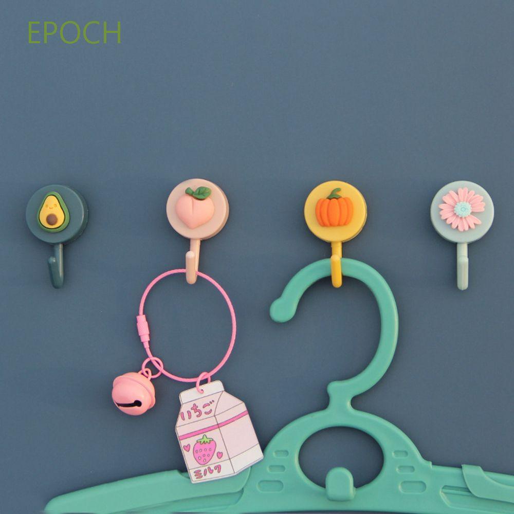 Epoch Móc Treo Đồ Dán Tường Tự Dính Hình Trái Cây Động Vật Dễ Thương Đa Năng