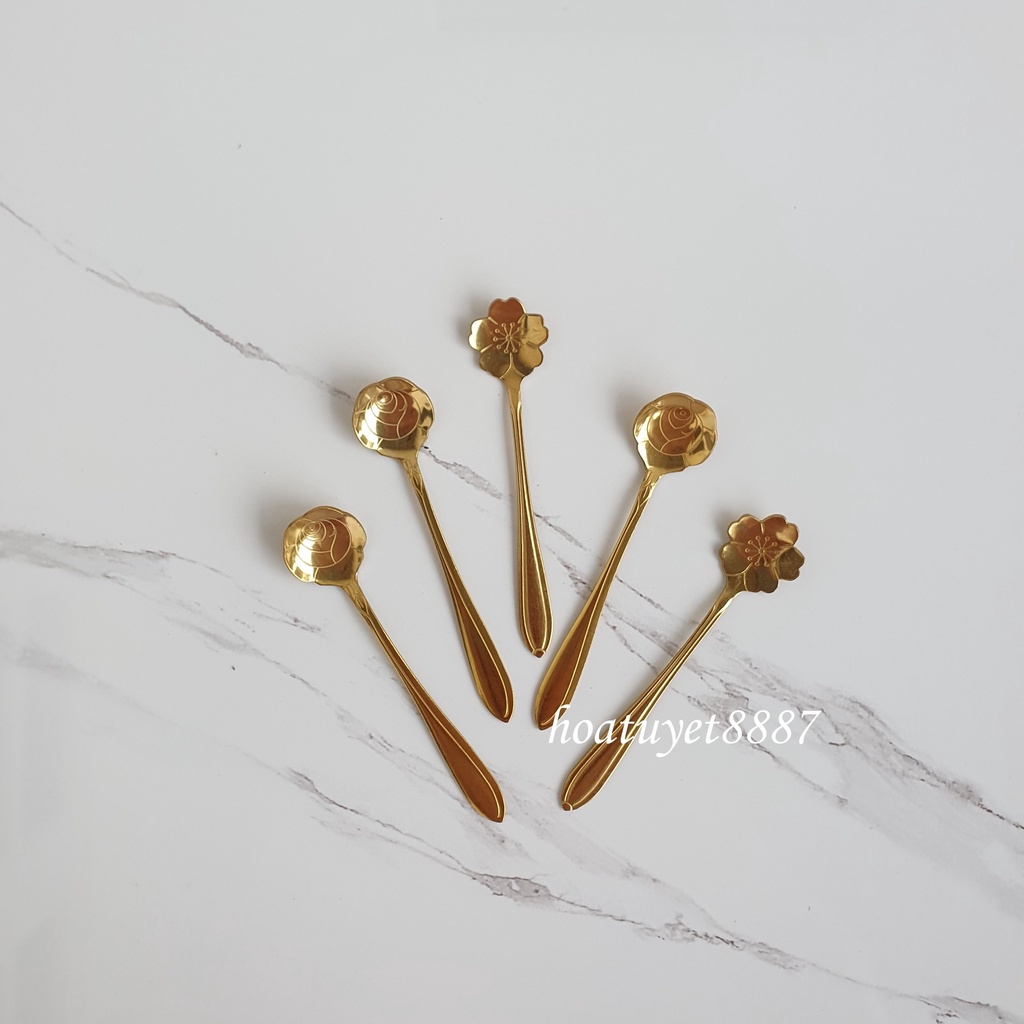 Thìa muỗng cà phê inox mạ vàng
