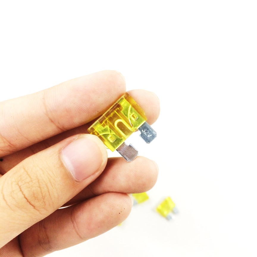 Bộ 10 cái cầu chì dùng trong xe Oto và Xe máy cỡ size M dài 19x18mm (Loại 20A) Greennetworks