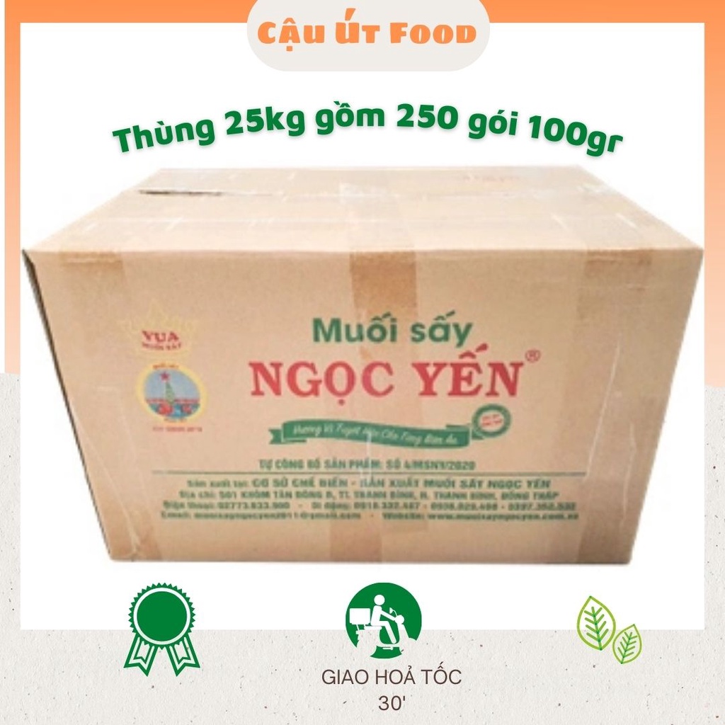 [Combo Giá Sỉ] 1 Thùng 250 bịch Muối sấy Ngọc Yến, Muối chấm trái cây, hải sản, Muối chay, Cậu Út Food