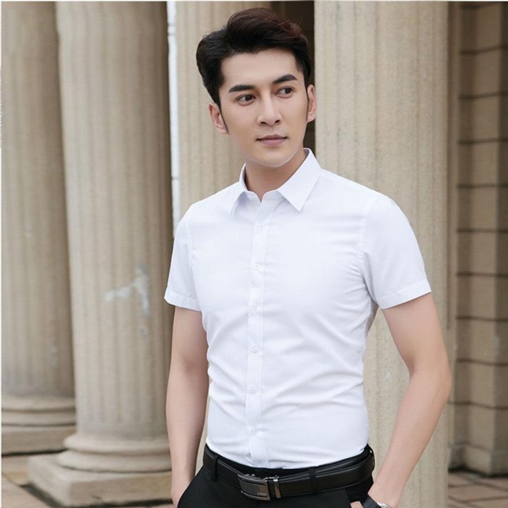 Áo sơ mi nam trơn ngắn tay công sở mẫu ZP01 Thời trang Cao Cấp  PONIVA Chất Vải Mềm Mại Phong cách Hàn Quốc