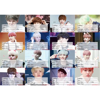 Nhãn Vở Thành Viên BTS combo 5 bảng 50k