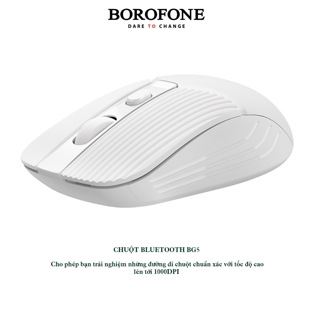 Chuột Máy Tính Không Dây Bluetooth Borofone BG5 - Độ Nhạy Cao, Chuẩn Xác,  Chất Liệu ABS Chống Cháy - Hàng Chính Hãng.